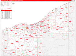 Cleveland-Elyria Red Line<br>Wall Map